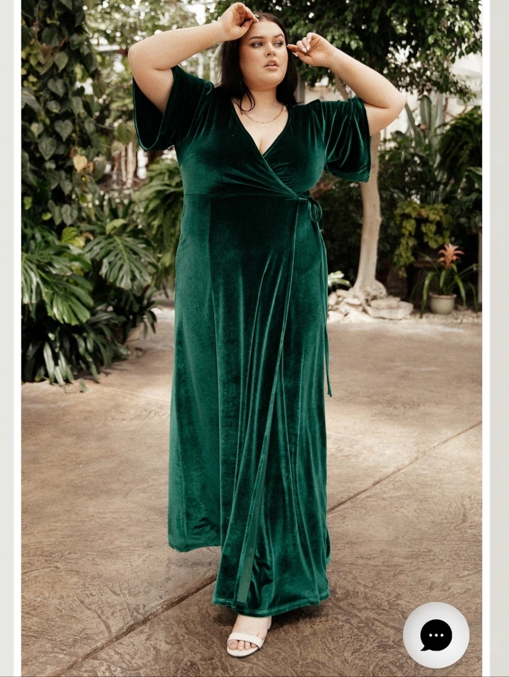 Baltic Born Velvet Wrap Dress Emerald Green 4XL